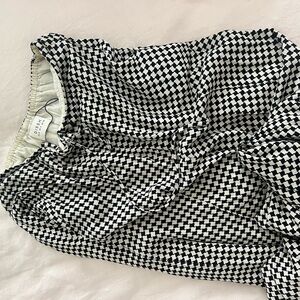 DISSH Black and White Ruched Bubble Skirt